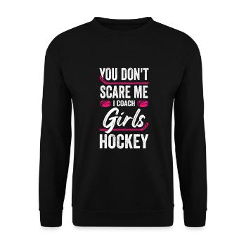 Cadeau d’entraîneur d’équipe féminine de hockey sur glace - Sweat-shirt Unisexe - noir - Devant - Alina (178cm) & Michal (187cm)