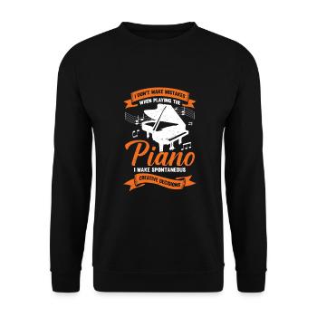 Funny Piano Piano Piano Player Gift - Unisex Sweatshirt - black - Front - Alina (178cm) & Michal (187cm)