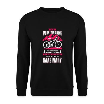 Mountainbiker Ehefrau Frau Geschenk - Unisex Pullover - Schwarz - Vorne - Alina (178cm) & Michal (187cm)