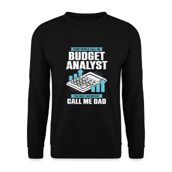Financial Controlling Papa Controller Gift - Unisex Sweatshirt - black - Front - Alina (178cm) & Michal (187cm)