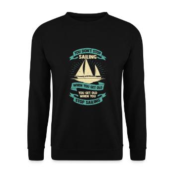 Segler Alter Mann Segelschiff Segeln Opa Geschenk - Unisex Pullover - Schwarz - Vorne - Alina (178cm) & Michal (187cm)