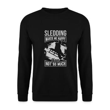 Sledging Winter Sledge Gift - Unisex Sweatshirt - black - Front - Alina (178cm) & Michal (187cm)