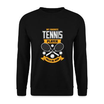 Tennis Mama Tennisspielerin Mutter Geschenk - Unisex Pullover - Schwarz - Vorne - Alina (178cm) & Michal (187cm)