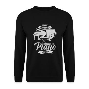 Piano Piano Piano Player Musician Gift - Unisex Sweatshirt - black - Front - Alina (178cm) & Michal (187cm)