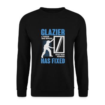 Funny Glazier Profession Master Glazier Gift - Unisex Sweatshirt - black - Front - Alina (178cm) & Michal (187cm)