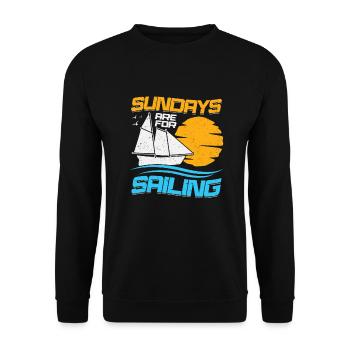 Sailboat Sailing Sunday Sailor Gift - Unisex Sweatshirt - black - Front - Alina (178cm) & Michal (187cm)