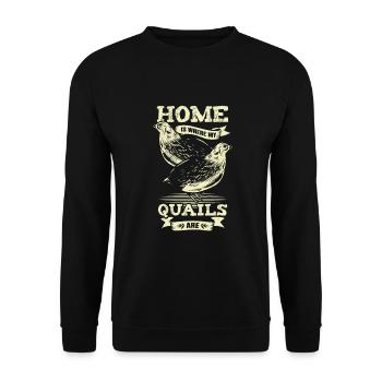 Quail Keeper Breeder Animal Farmer Gift - Unisex Sweatshirt - black - Front - Alina (178cm) & Michal (187cm)