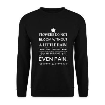Flowers Inspiring Saying - Unisex Sweatshirt - black - Front - Alina (178cm) & Michal (187cm)
