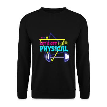Obtenons un entraînement rétro vintage physique des années 80 - Sweat-shirt Unisexe - noir - Devant - Alina (178cm) & Michal (187cm)