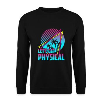 Obtenons un entraînement rétro vintage physique des années 80 - Sweat-shirt Unisexe - noir - Devant - Alina (178cm) & Michal (187cm)
