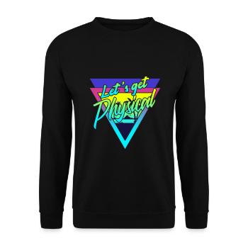 Obtenons un entraînement rétro vintage physique des années 80 - Sweat-shirt Unisexe - noir - Devant - Alina (178cm) & Michal (187cm)