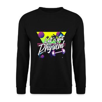 Obtenons un entraînement rétro vintage physique des années 80 - Sweat-shirt Unisexe - noir - Devant - Alina (178cm) & Michal (187cm)