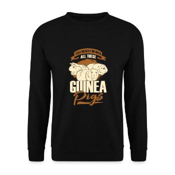 Lustiges Meerschweinchen Haustiere Geschenk - Unisex Pullover - Schwarz - Vorne - Alina (178cm) & Michal (187cm)