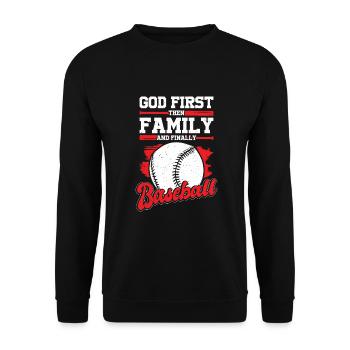 Baseball Sports Baseball Player Cadeau - Sweat-shirt Unisexe - noir - Devant - Alina (178cm) & Michal (187cm)