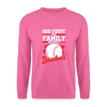 Baseball Sports Baseball Player Cadeau - Sweat-shirt Unisexe - rose - Devant