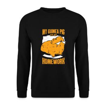 Lustiges Meerschweinchen Schule Schüler Geschenk - Unisex Pullover - Schwarz - Vorne - Alina (178cm) & Michal (187cm)