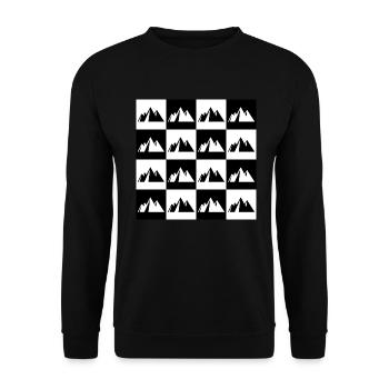 Mountain checkerboard for hiking - Unisex Sweatshirt - black - Front - Alina (178cm) & Michal (187cm)
