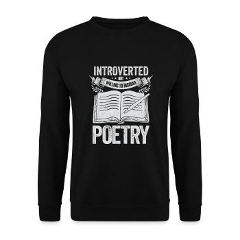 Poetry Slam Poetry Poetry Poet Poet Gift - Unisex Sweatshirt - black - Front - Alina (178cm) & Michal (187cm)