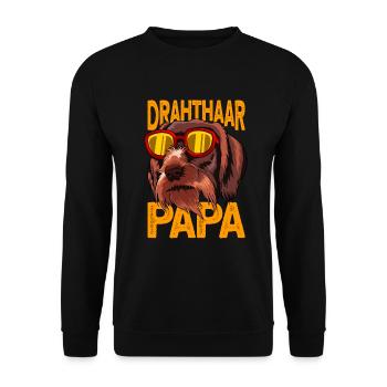 Drahthaar Papa - drahthaar hund - Unisex Pullover - Schwarz - Vorne - Alina (178cm) & Michal (187cm)