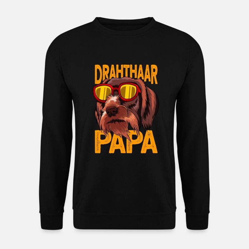 Wirehhaar Papa - drahthaar hund - Unisex Sweatshirt - black