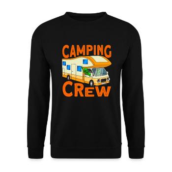 Camping Crew Fun Camping Gift - Unisex Sweatshirt - black - Front - Alina (178cm) & Michal (187cm)