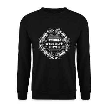 Legendär seit Juli 1978 - 44. Geburtstag - Unisex Pullover - Schwarz - Vorne - Alina (178cm) & Michal (187cm)