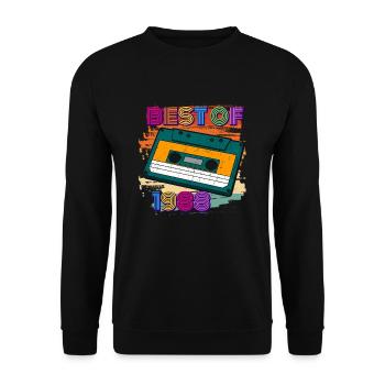 best of 1988 Kassette 80er 34. Geburtstag - Unisex Pullover - Schwarz - Vorne - Alina (178cm) & Michal (187cm)