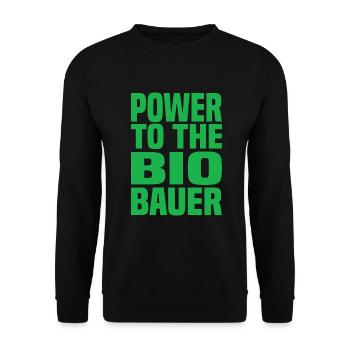 Power To The Bio Bauer - Unisex Pullover - Schwarz - Vorne - Alina (178cm) & Michal (187cm)