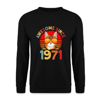 Génial depuis 1971 Cat 51st Birthday Gift - Sweat-shirt Unisexe - noir - Devant - Alina (178cm) & Michal (187cm)