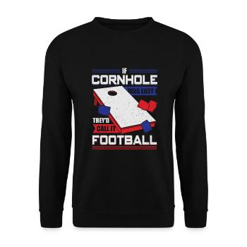 Cornhole Bean Bag Sport Sackhole Player Cadeau - Sweat-shirt Unisexe - noir - Devant - Alina (178cm) & Michal (187cm)