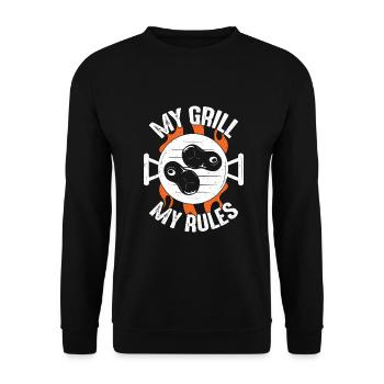 Grill BBQ BBQ Bbq Grill Master Cadeau - Sweat-shirt Unisexe - noir - Devant - Alina (178cm) & Michal (187cm)