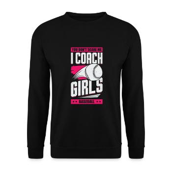 Cadeau d’entraîneur de baseball féminin - Sweat-shirt Unisexe - noir - Devant - Alina (178cm) & Michal (187cm)