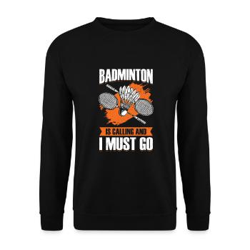 Lustiges Badminton Sport Badmintonspieler Geschenk - Unisex Pullover - Schwarz - Vorne - Alina (178cm) & Michal (187cm)