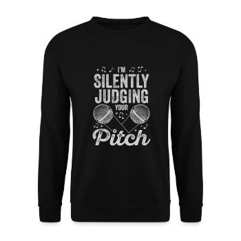Drôles de cours de chant Cadeau de professeur de chant - Sweat-shirt Unisexe - noir - Devant - Alina (178cm) & Michal (187cm)