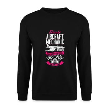 Drôle de cadeau de mécanicien d’avion - Sweat-shirt Unisexe - noir - Devant - Alina (178cm) & Michal (187cm)
