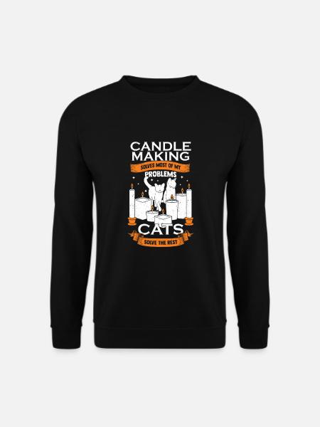 Candle Making Candle Cat Gift - Unisex Sweatshirt - black