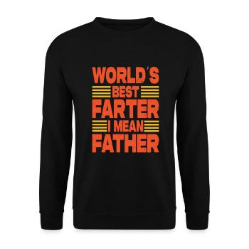World's Best Farter I Mean Father - Unisex Sweatshirt - black - Front - Alina (178cm) & Michal (187cm)