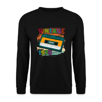 génial depuis 1975 cassette 70s 47ème anniversaire - Sweat-shirt Unisexe - noir - Devant - Alina (178cm) & Michal (187cm)