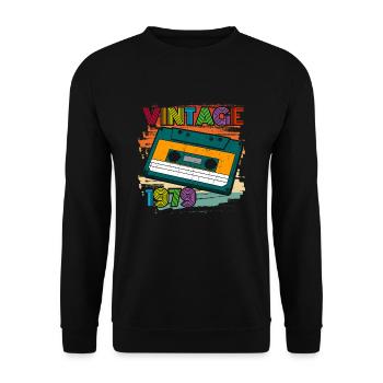 awesome since 1979 cassette 70s 43rd birthday - Unisex Sweatshirt - black - Front - Alina (178cm) & Michal (187cm)