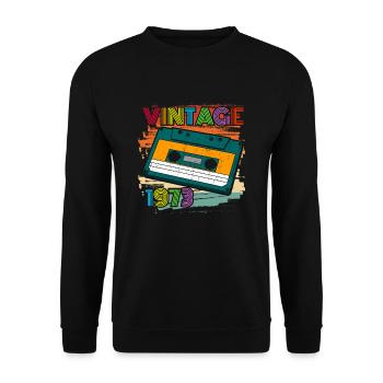 génial depuis 1973 cassette 70s 49ème anniversaire - Sweat-shirt Unisexe - noir - Devant - Alina (178cm) & Michal (187cm)