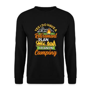 Plan de retraite - Cadeau camping-car - Sweat-shirt Unisexe - noir - Devant - Alina (178cm) & Michal (187cm)