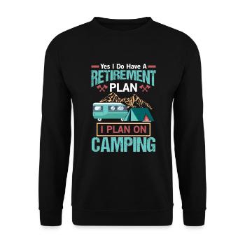Plan de retraite - Cadeau camping-car - Sweat-shirt Unisexe - noir - Devant - Alina (178cm) & Michal (187cm)