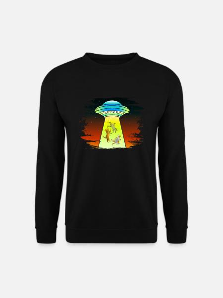 UFOS Außerirdische Entführung Katzen - Unisex Pullover - Schwarz