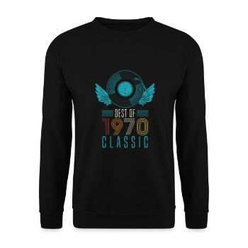 Best of 1970 Classic 52nd Birthday Record - Unisex Sweatshirt - black - Front - Alina (178cm) & Michal (187cm)