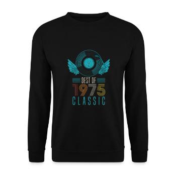 Best of 1975 Classic 47th Birthday Record - Unisex Sweatshirt - black - Front - Alina (178cm) & Michal (187cm)