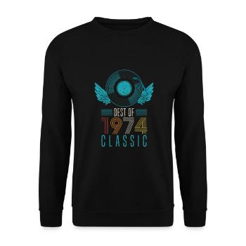 Best of 1974 Classic 48th Birthday Record - Unisex Sweatshirt - black - Front - Alina (178cm) & Michal (187cm)