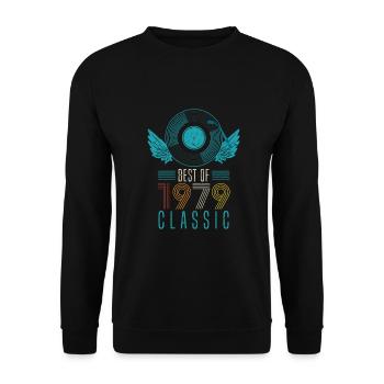 Best of 1979 Classic 43. geburtstag Schallplatte - Unisex Pullover - Schwarz - Vorne - Alina (178cm) & Michal (187cm)