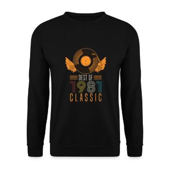 Best of 1981 Classic 41st Birthday Record - Unisex Sweatshirt - black - Front - Alina (178cm) & Michal (187cm)