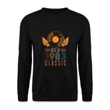 Best of 1983 Classic 39th Birthday Record - Unisex Sweatshirt - black - Front - Alina (178cm) & Michal (187cm)