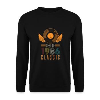 Best of 1986 Classic 36th Birthday Record - Unisex Sweatshirt - black - Front - Alina (178cm) & Michal (187cm)